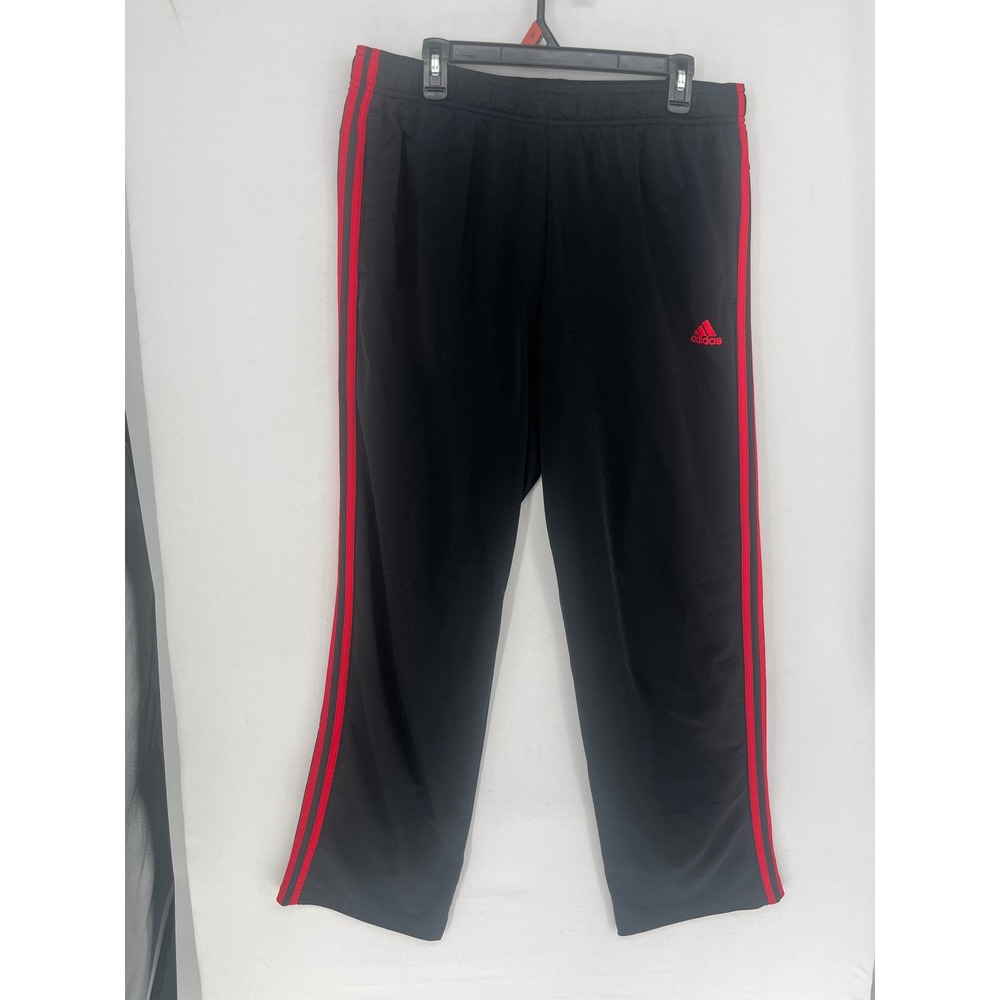 Adidas Primegreen Track Pants Mens XL Black Red 3 Stripe Athletic Sweatpants
